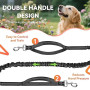 Looxmeer Laisse Canicross Chien, Laisse Main Libre pour Chiens, Longe de Jogging Élastique 160-220cm, Anti-tirons, Réfléchissant