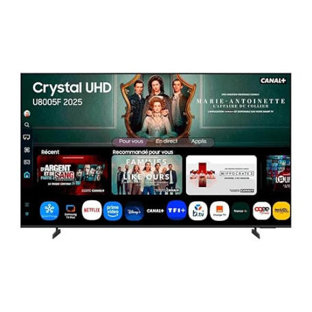 Samsung TV 55 Pouces Crystal UHD U8005 4K Smart TV, Couleurs Incroyables avec Crystal Processor 4K, écoutez Tous Les Haut-parleu