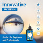 Bsrezn Upgraded UV Resin Set - 200 gr Transparent Dur Resine Epoxy UV Fournitures Prémélange Colle Active Durcissement Rapide St