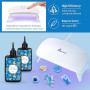 Bsrezn Upgraded UV Resin Set - 200 gr Transparent Dur Resine Epoxy UV Fournitures Prémélange Colle Active Durcissement Rapide St