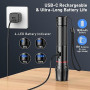 Blukar Lampe Torche LED 2 Couleurs, 2000LM Lampe de Poche Rechargeable LED Ultra Puissante en Aluminium, 10 Modes & IPX6 Étanche