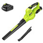 SnapFresh Souffleur Batterie 20V Léger 1,2 kg - Souffleurs de Feuilles sans Fil 210 km/h 240m³/h, 2 Vitesses, avec Batterie et C