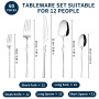 Gyxova 60 Pièces Couverts En Acier Inoxydable Set de Couverts de Table 12 Personnes avec Couteau à Steak Compris Fourchettes Cui