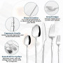 Gyxova 60 Pièces Couverts En Acier Inoxydable Set de Couverts de Table 12 Personnes avec Couteau à Steak Compris Fourchettes Cui