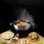 STAINLESS LOW COOKING POT WITH LID 26 cm.