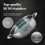 STAINLESS LOW COOKING POT WITH LID 26 cm.