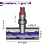 Tête de Brosse Motorisée pour Dyson V7 V8 V10 V11 V15, Brosse Électrique Rotative de Rechange pour Aspirateur SV10 SV11 SV12 SV1