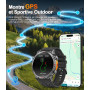 Rmana Montre Connectée Homme GPS intégré, AMOLED Appel Bluetooth, Montre Connectée pour Android et iPhone, 100+ Modes Sportifs, 