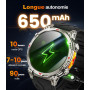 Rmana Montre Connectée Homme GPS intégré, AMOLED Appel Bluetooth, Montre Connectée pour Android et iPhone, 100+ Modes Sportifs, 