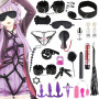 Qoosea 26 Pièces Kits de Bondage SM Erotiques Ensemble de Servitude Sextoys Anal Plug Butt Plug Set pour Les Débutants Jouets Se