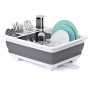 Égouttoir à vaisselle pliable et organisateur de rangement - Design 2 en 1 peu encombrant pour cuisine, caravane, camping - Bac