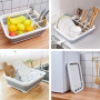 Égouttoir à vaisselle pliable et organisateur de rangement - Design 2 en 1 peu encombrant pour cuisine, caravane, camping - Bac