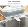 Égouttoir à vaisselle pliable et organisateur de rangement - Design 2 en 1 peu encombrant pour cuisine, caravane, camping - Bac