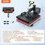 VEVOR 2 en 1 Presse à Chaud Machine Sublimation Textile 38x38 cm Machine d'impression 1500 W Presse à Chaleur Polyvalente Contrô