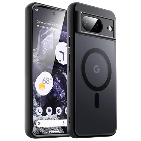 JETech Coque Magnétique pour Google Pixel 8 6,2 Pouces 2023, Compatible avec MagSafe, Étui Housse Antichoc à Dos Translucide Mat