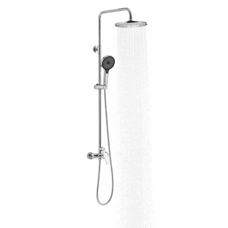 Auralum Colonne de Douche avec Mitigeur Hauteur Réglable 1-1,4 m, Mitigeur de Douche avec Plafonnier 26 x 26 cm et Douchette Man