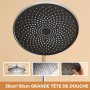 Auralum Colonne de Douche avec Mitigeur Hauteur Réglable 1-1,4 m, Mitigeur de Douche avec Plafonnier 26 x 26 cm et Douchette Man