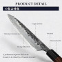 MITSUMOTO SAKARI Couteau Japonais de 22 cm, Couteau Cuisine Gyutu Forgé à la Main, Couteau de Cuisine en acier à Haute Carbone (