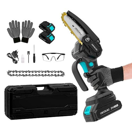 Cecotec Scie à Élaguer 4" (10 cm) à Batterie 21 V MontanaForce 4000 Hand. 400 W, Vitesse 25 000 tr/min, Graisseur à Bouton, Comp