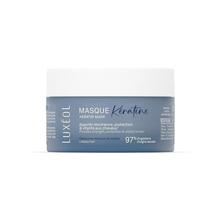 LUXEOL - Masque Kératine - Pour des cheveux renforcés, réparés et plus résistants *- 97% d’ingrédients d’origine naturelle - San