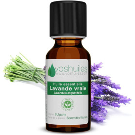 VOSHUILES - Huile Essentielle de Lavande Vraie - 10ml - 100% Pure et Naturelle - Idéale pour la Diffusion - Utilisation Polyvale