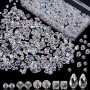 WJWINER 900 Pièces Perles de Verre en Cristal Facettes, Transparentes et Brillantes pour Bracelet Collier Bijoux Artisanat, Mult