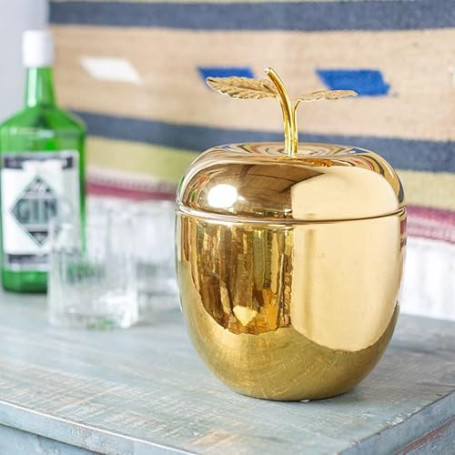 Talking Tables Seau à glace pomme dorée avec couvercle – Accessoires de chariot à boissons de qualité supérieure pour décoration