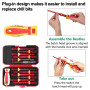 13 pièces Kit Tournevis Isolé VDE, Coffret Tournevis Aimanté Electricien, Jeu de Tournevis Torx Interchangeables avec Testeur de