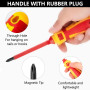 13 pièces Kit Tournevis Isolé VDE, Coffret Tournevis Aimanté Electricien, Jeu de Tournevis Torx Interchangeables avec Testeur de