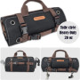 WELKINLAND Rouleau à Outils en Toile Cirée Robuste - 15 Poches, Capacité 15 L, Sac à Outils Enroulable, Organisateur