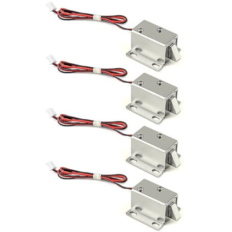 QWORK® DC 12V verrous électromagnétiques, Pour tiroir d'armoire, coffres forts armoire de porte, 4pcs