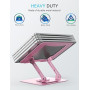 SOUNDANCE Support pour Ordinateur Portable avec Base rotative à 360°, rehausseur Ergonomique pour Bureau, Hauteur réglable Multi