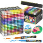 Lyuvie 240 Couleurs Feutre Acrylique, Acrylic Paint Brush Marker à Peinture à Base D'eau, Marqueur Peinture Acrylique pour Pierr