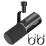 TONOR USB/XLR Micro Dynamique, Cardioïde Microphone pour Podcasting, Gaming, Streaming, Broadcasting, Enregistrement Vocal, Chan