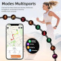 Hwagol Montre Connectée Homme Femme 1.39" Smartwatch avec Podometre, Moniteur Sommeil, avec 140+ Sportifs, Smartwatch Montre Int