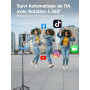 Trépied Suivi Automatique, Rollei Easy Creator Tripod Support Téléphone Suivis Visage Perche Selfie Extensible 38~163cm avec Tél
