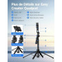 Trépied Suivi Automatique, Rollei Easy Creator Tripod Support Téléphone Suivis Visage Perche Selfie Extensible 38~163cm avec Tél