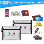 Sacs Anti-feu,2pcs Porte-Documents ignifuges, Sac étanche à feu, Sac étanche à feu pour Documents, Sac à Documents Ignifuge pour