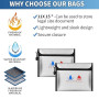 Sacs Anti-feu,2pcs Porte-Documents ignifuges, Sac étanche à feu, Sac étanche à feu pour Documents, Sac à Documents Ignifuge pour