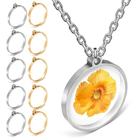 BESTYASH 10 Pendentifs Ronds En Acier Inoxydable Cadres À Lunette Ouverte Creux Pour Fabrication De Bijoux Diy Accessoires Brico