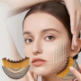 GNALIA Brosse Lymphatique Visage 1 Pièce + Boîte, Massage Contour Menton Mâchoire Marron, Petite Taille Drainage Lymphatique