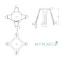Cloches de protection contre la chaleur à quatre pieds – Pour LED, halogènes et spots encastrables – Lot de 10, 20, 30, 40, 50 e