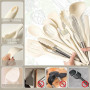 Omtofo 13 Pièces Set Ustensile Cuisine Silicone, sans BPA, Antiadhésive Anti-Rayures Cuisine Accessoires, Passe au lave-vaissell