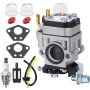 Carburateur pour 52cc 49cc 43cc Débroussailleuse, JRISBO Carburateur de Moteur de Débroussailleuse pour BU-KO 52 CC Accessoires