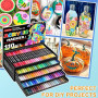 Lyuvie 220 Couleurs Feutre Acrylique,110 Pcs Acrylic Paint Marker Marqueur Peinture Acrylique Pointe Brush pour Roche Tissu Pier