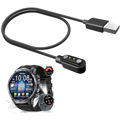 FTPZTINX Compatible Pour Cable USB Compatible Pour Smartwatch LIGE Militaire Montre Connectée Homme 1,85'' FV13 (1 Pack)