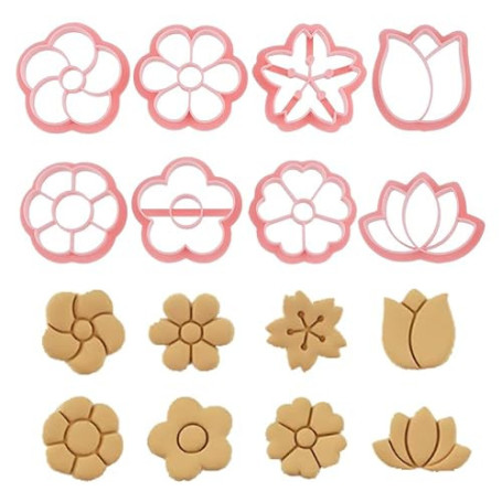 HOBBIESAY 8 pièce Moules à Boucles D'Oreilles en Argile Polymère Tampons en Argile à Fleurs Mini Marguerites Outils en Polymère