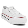 PAYMA - Baskets en Toile pour Femme, Bas Haut, Sneakers Canvas Tennis Chaussures Casuel de Sport. Platform Style. Semelle Simple