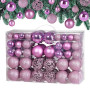Lot de 100 Boules de Noël en Plastique Robuste Décoration de Noël intérieur extérieur Décoration pour Sapin Rose