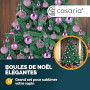 Lot de 100 Boules de Noël en Plastique Robuste Décoration de Noël intérieur extérieur Décoration pour Sapin Rose